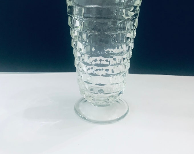 Whitehall Colony Cube Ice Tea Tumblers, Cocktail, Sherbet Glasses, Vintage Clear Cube Design Tumblers