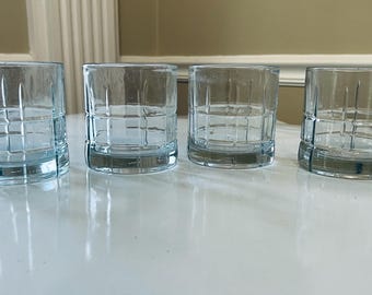 Vasos Manchester de tartán Anchor Hocking: Juego de 4 vasos bajos