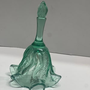 専用品☆貴重、美品フェントン50年代頃ドットBigベース高さ22.5cm フェントン グラス シーミスト グリーンベル、ペイズリー スワール