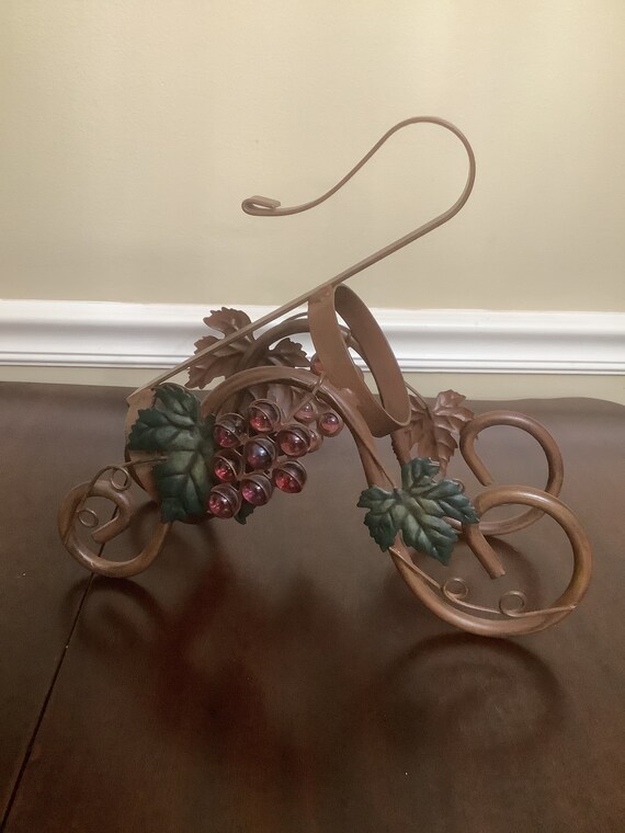 Vintage Wrought Iron Tabletop 12 Wine Bottle Rack Holder Etsy