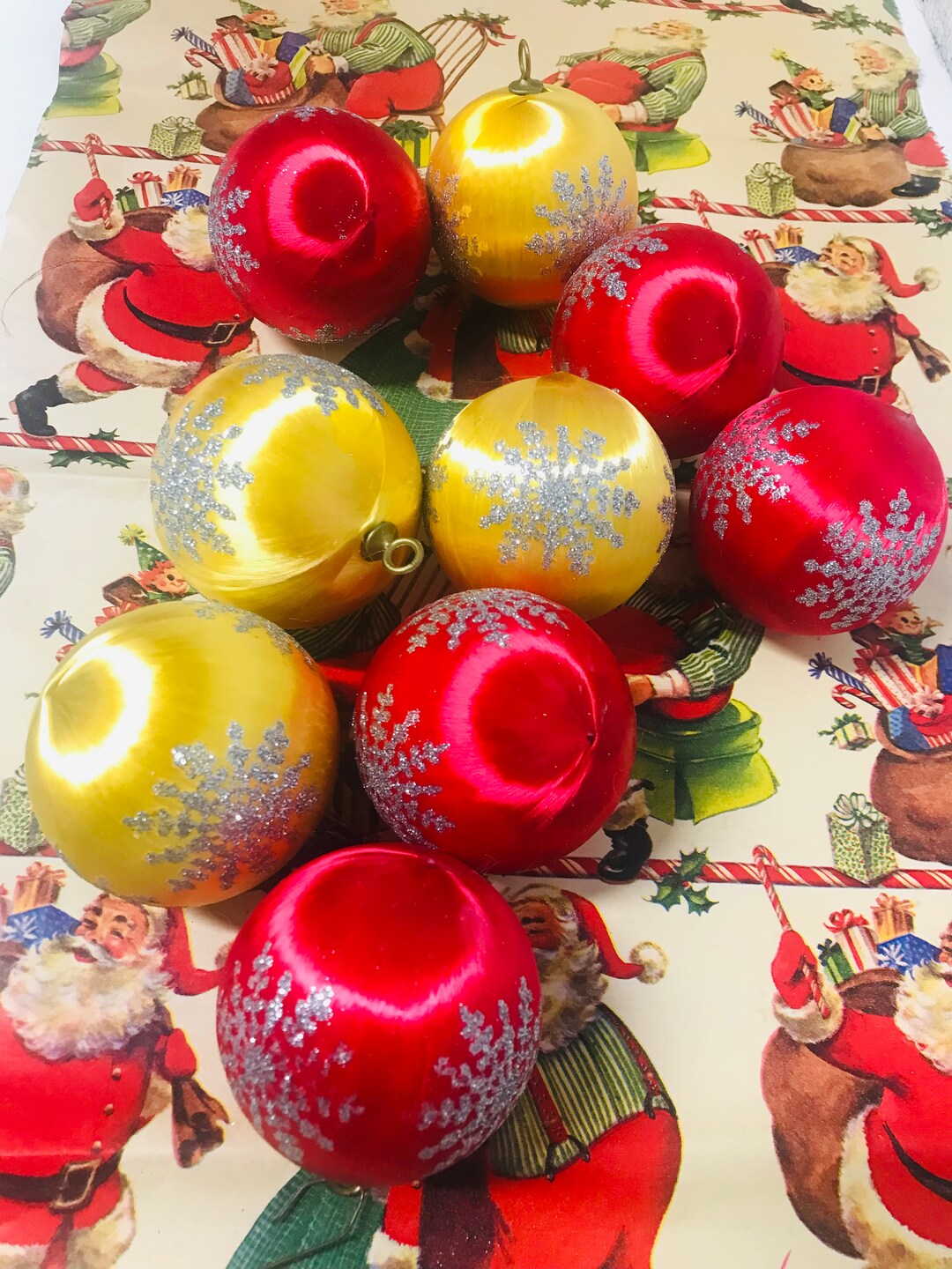 Vintage Satin Christmas Ornaments 
