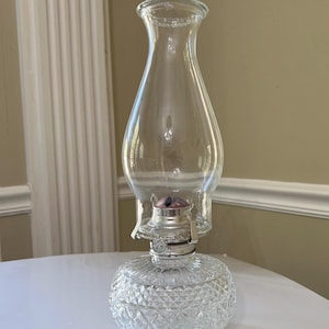 Lamplighter Farm Clear Cut Oil Lamp, Kerosene Table Lamp, Wick Burner Lamp