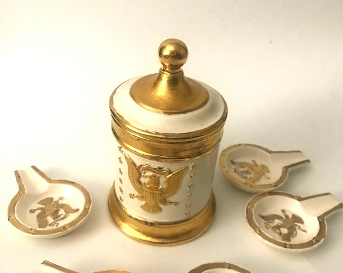 Vintage Ceramic Ashtray, Ashtray with Storage Bin, Individual Ashtrays