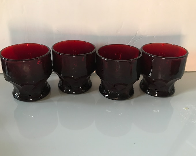 Ruby Red On The Rocks Glassware/ Anchor Hocking Whiskey Tumblers, Perfect Gift for Him