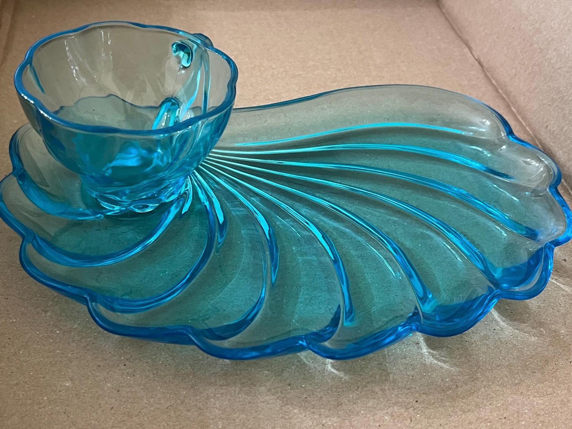 ヴィンテージ ヘーゼル アトラス カプリ ブルー スナック セット