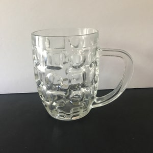 Vintage Clear Glass Beer Mug: Italian Man Cave Decor