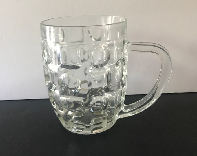 Vintage Clear Beer Mugs Made in Italy, Beer Stein, Man Cave Gift, On Draft BeerMug, Root Beer Mug