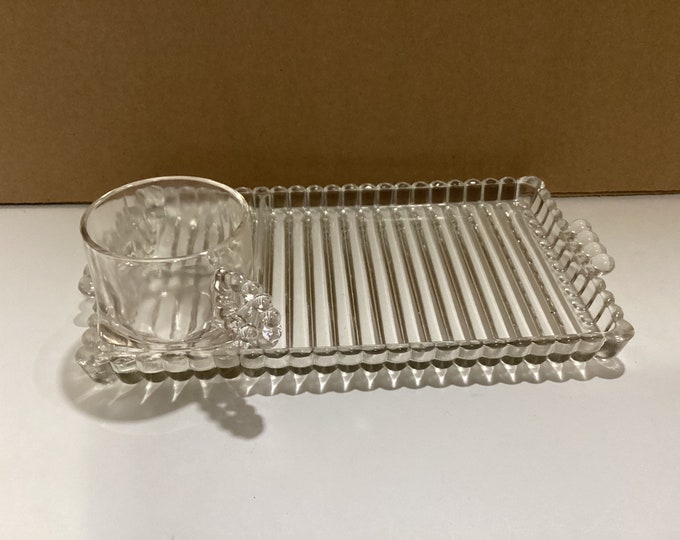 Hazel Atlas Vintage Snack Set and Cup Pattern 1305, Sip, Snack and Smoke Plate