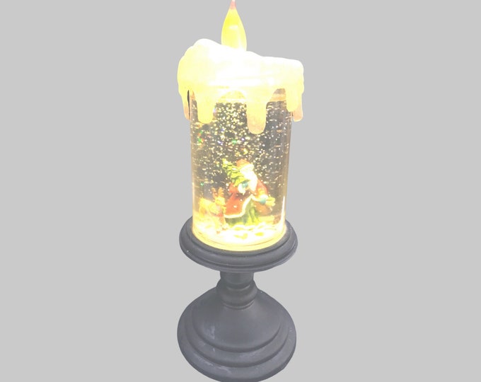 Eldnacele Flickering Candle, Flame Snow Globe, Holiday Decoration