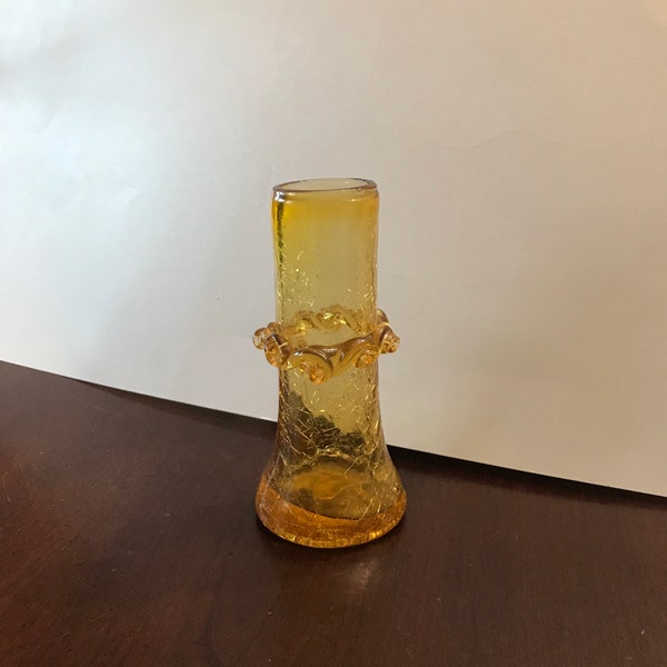 Vase Crackle Glass Blenko Ribbon Vase