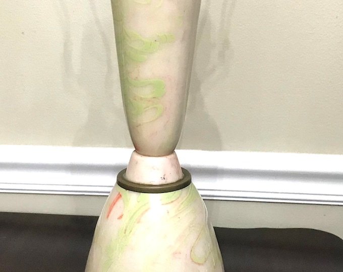 Vintage Marble Lamp, Lime Green, and Orange Swirls