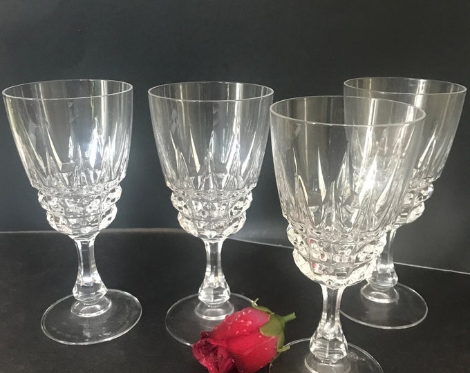 Pompadour Water Goblets by Crystal D’Arques-Durand, Vintage Water Goblets