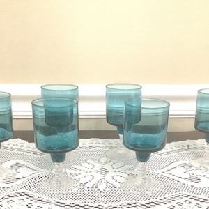 Vintage Sasaki Regency Blue Cordial/ Wine/ Champagne Glass/Wine Goblet