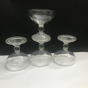 Anchor Hocking Champagne Glass, Bubble Feet Hobnail Tall Sherbet, Champagne Goblets, Toasting Glass, Anniversary Toasting  Housewarming Gift