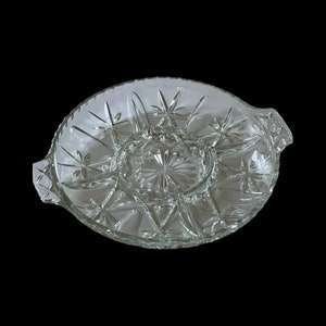 Vintage Anchor Hocking Relish Tray: Cross & Olive 5-Part Glass