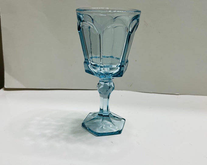 Fostoria Virginia Blue Wine Goblets,  Virginia Sapphire Blue Wine Goblets