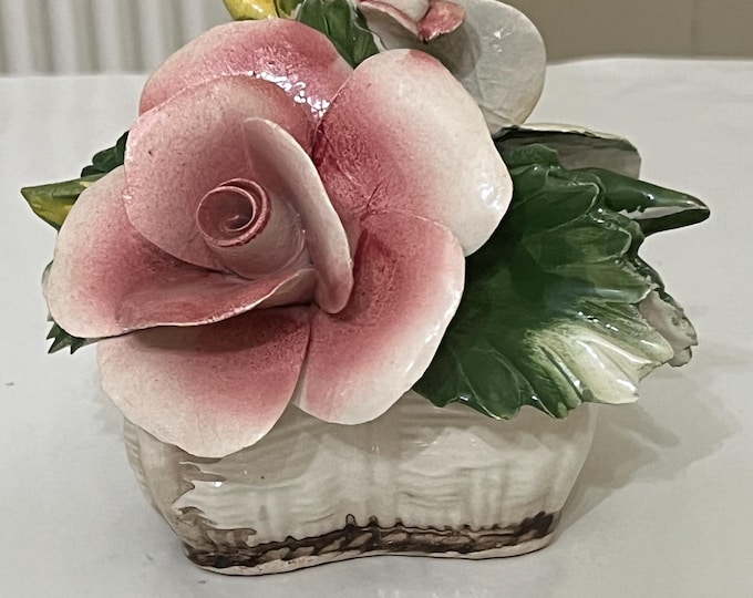 Nuova Capodimonte Small Flower Basket Made in Italy, Giftware