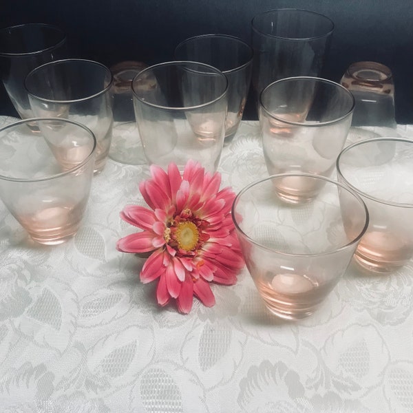 Vintage Pink Old Fashion/Double Old Fashion/ High Ball/ Cocktail/ Man Cave Glasses