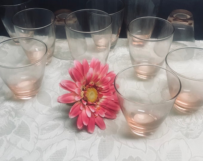 Vintage Pink Old Fashion/Double Old Fashion/ High Ball/ Cocktail/ Man Cave Glasses