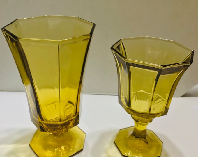 Independence Amber Goblet, Ice Tea and Water Goblet
