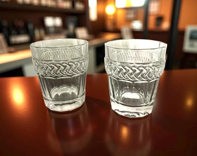 Two Double Rock Lead Crystal Glass Tumblers, Man Cave Gift