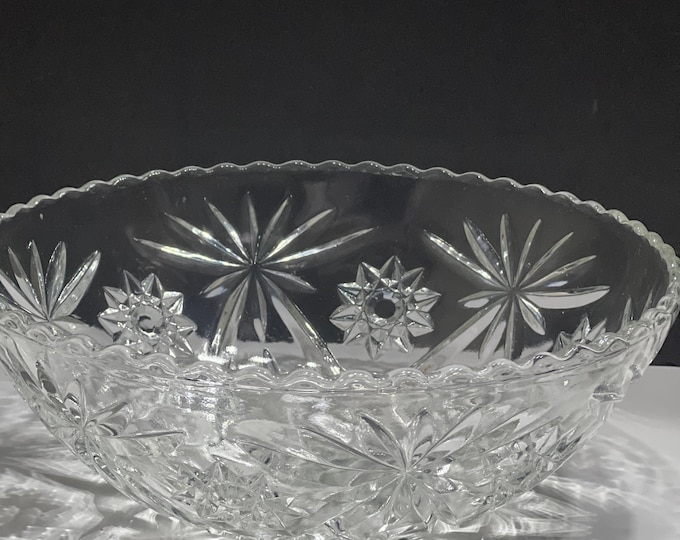 Anchor Hocking Prescut Clear Bowl, Serving Bowl, Large Serving Bowl