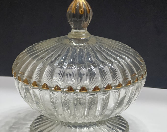 Jeannette Glass Candy Bowl,  National Pattern Candy Dish