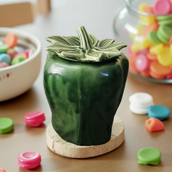 Mccoy Vintage Green Bell Pepper Cookie Jar 157 Made in USA - Etsy