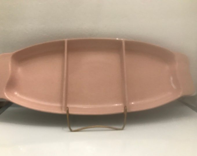 Pink Gabriel Pasadena Tray/ Relish Tray/ Three Sections