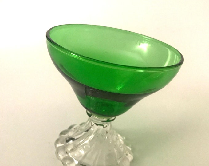 Anchor Hocking Green Burple-Inspiration, Boopie, Liquor/ Champagne/ Sherbet Glass