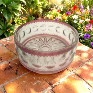 Tiffin KING'S CROWN Cranberry Ruby Flashed 6" Candy Bowl-schaal