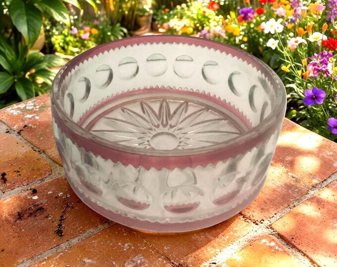 Tiffin KING’S CROWN Cranberry Ruby Flashed 6" Candy Bowl Dish