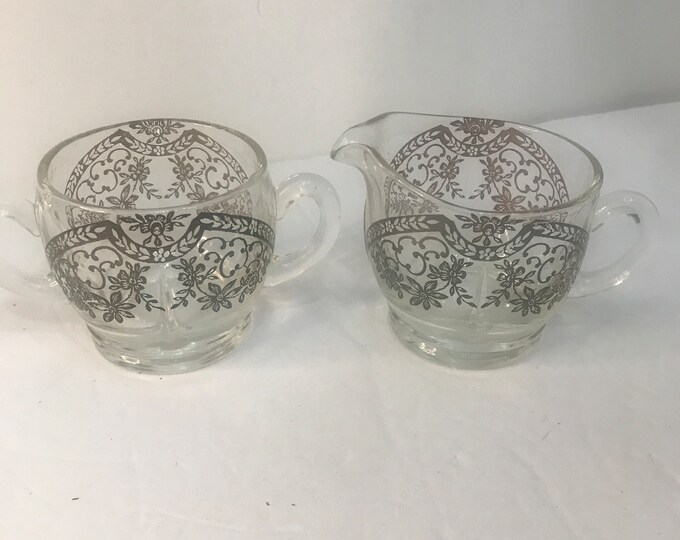 Sugar and Creamer Sterling Overlay