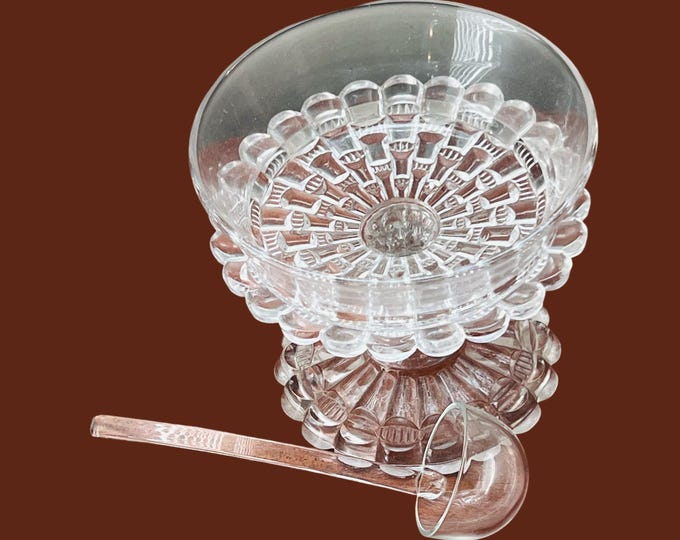 Cut Log Compote  by Bryce Highbee 1890, Antique Victoria Ehol compote Jelly, Jam Bowl with Spoon