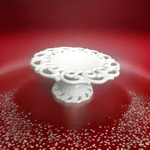 Fostoria Monroe  Milk Glass Cake Stand, Vintage Gift for Wedding, Housewarming Gift, Cupcake Stand