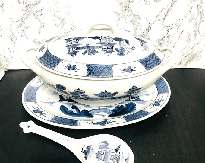Vintage ACF  Soup Tureen with Spoon Rest/ Underplate