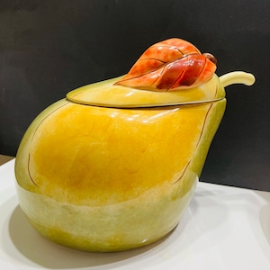 Vintage Gibson Pear-Shaped Tureen, Ceramic Soup Tureen and Ladle