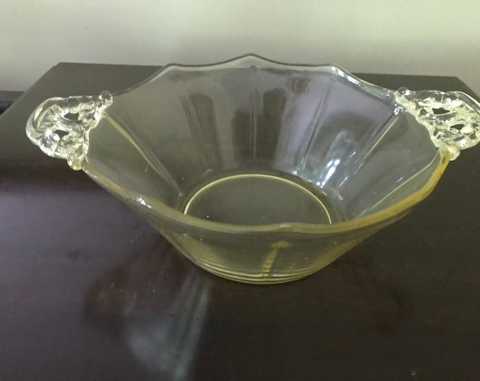 Fostoria Topaz Bowl, Fairfax, Sweetmeat Bowl, Yellow Serving Bowl, Vintage Yellow  Bowl