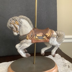 Ceramic Carrousel Horse  on a Ceramic Base Hand-Made