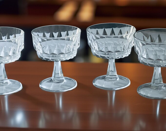 Set of Four Arcoroc Artic Tall Sherbet Champagne Glasses:  WeddingToasting