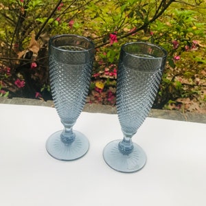Vista Alegre Flute Bicos Blue Champagne Glass