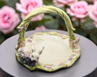 Vintage CBK 2001 Spring Ceramic Basket, Easter Decoration