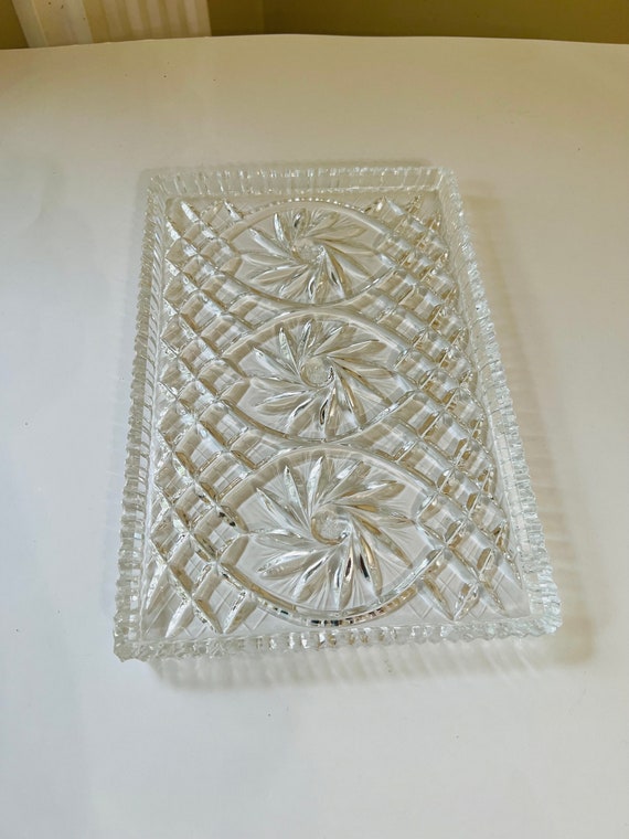 Vintage  CZECH CRYSTAL VANITY Tray, Toiletry Tray,