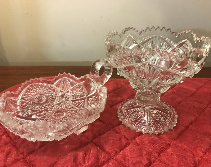 EAPG Imperial Glass NUCUT Nappy Compote, Candy Dish