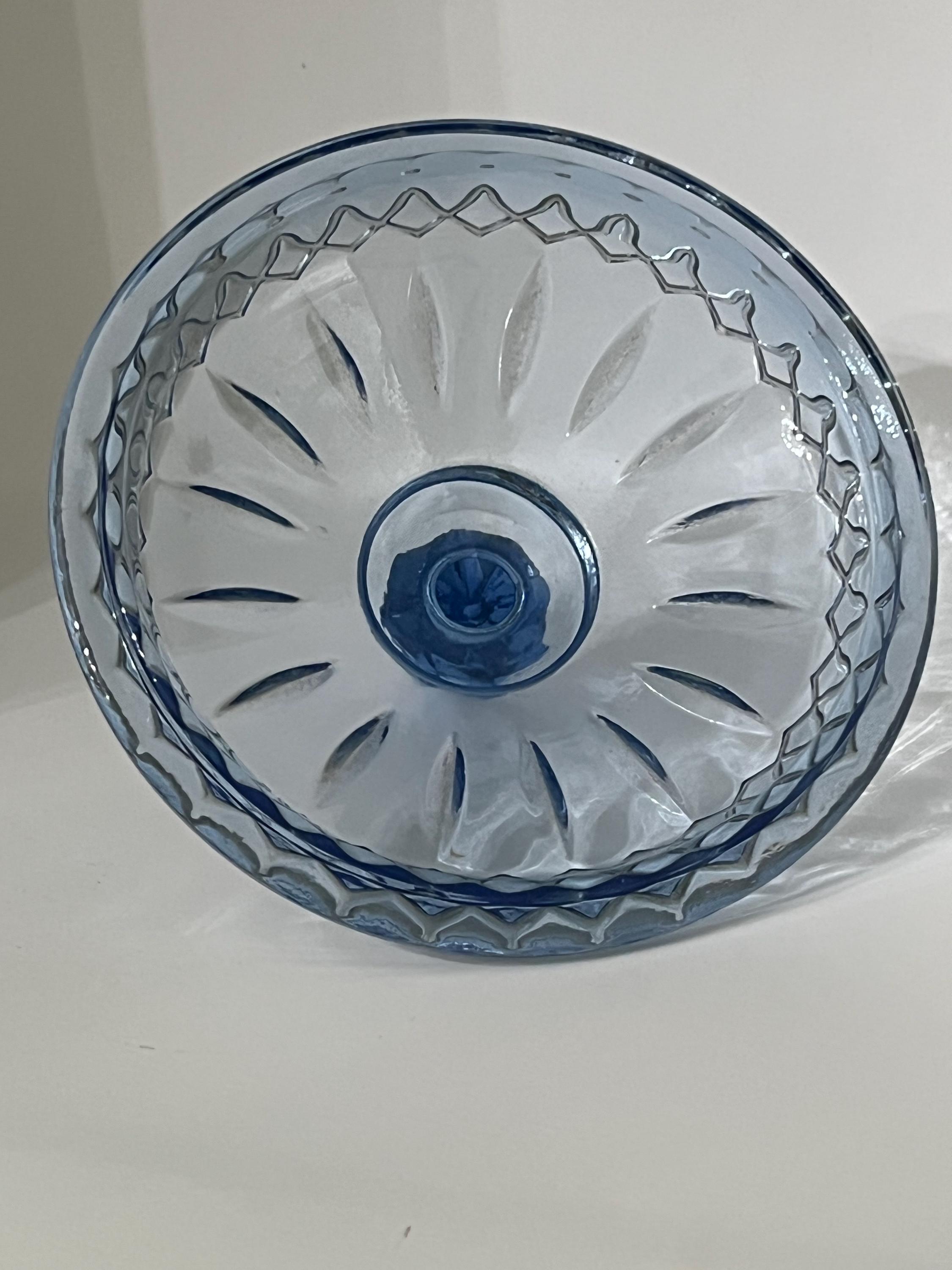 ヴィンテージ インディアナガラス プリンセスブルー キャンディ