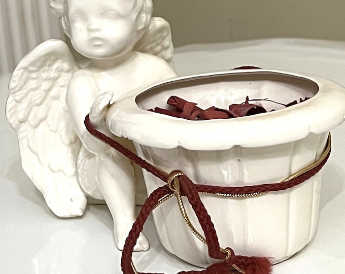 Vintage 1993 Ceramic Cherub Planter/ Figurine/ Scioto Mold