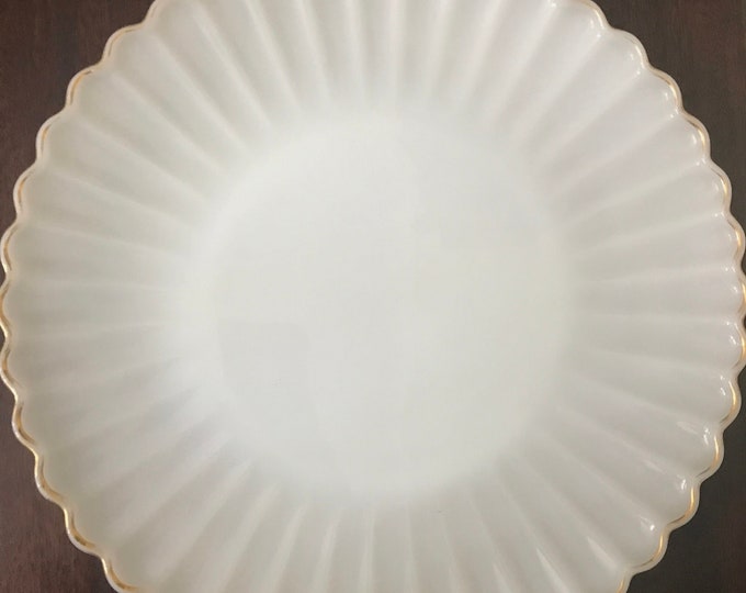 Milk Glass Serving Platter,  Weddin Cake Plate,  Holiday Cake Server, Sandwich Tray