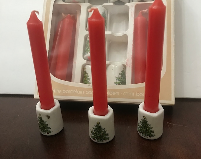 Rauschert Bavarian Village Porcelain West Germany Ten Candleholders with Candles