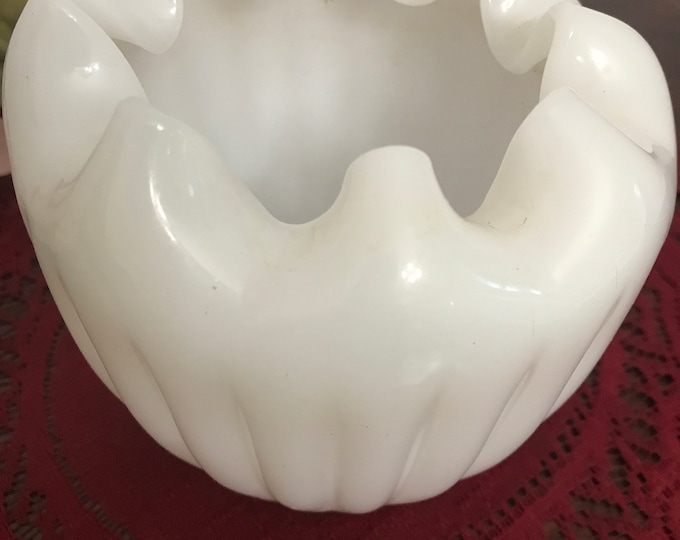 Milk Glass Folded Vase/Bowl