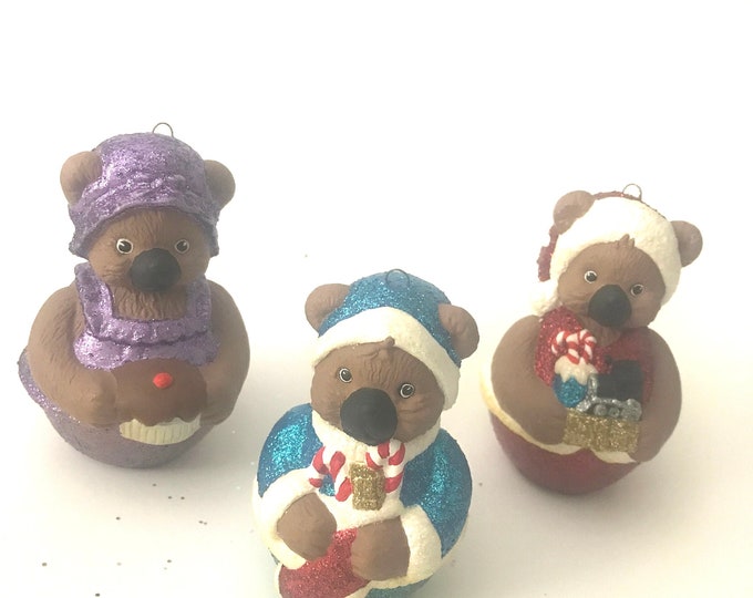 Vintage Three Bears Tree Ornaments